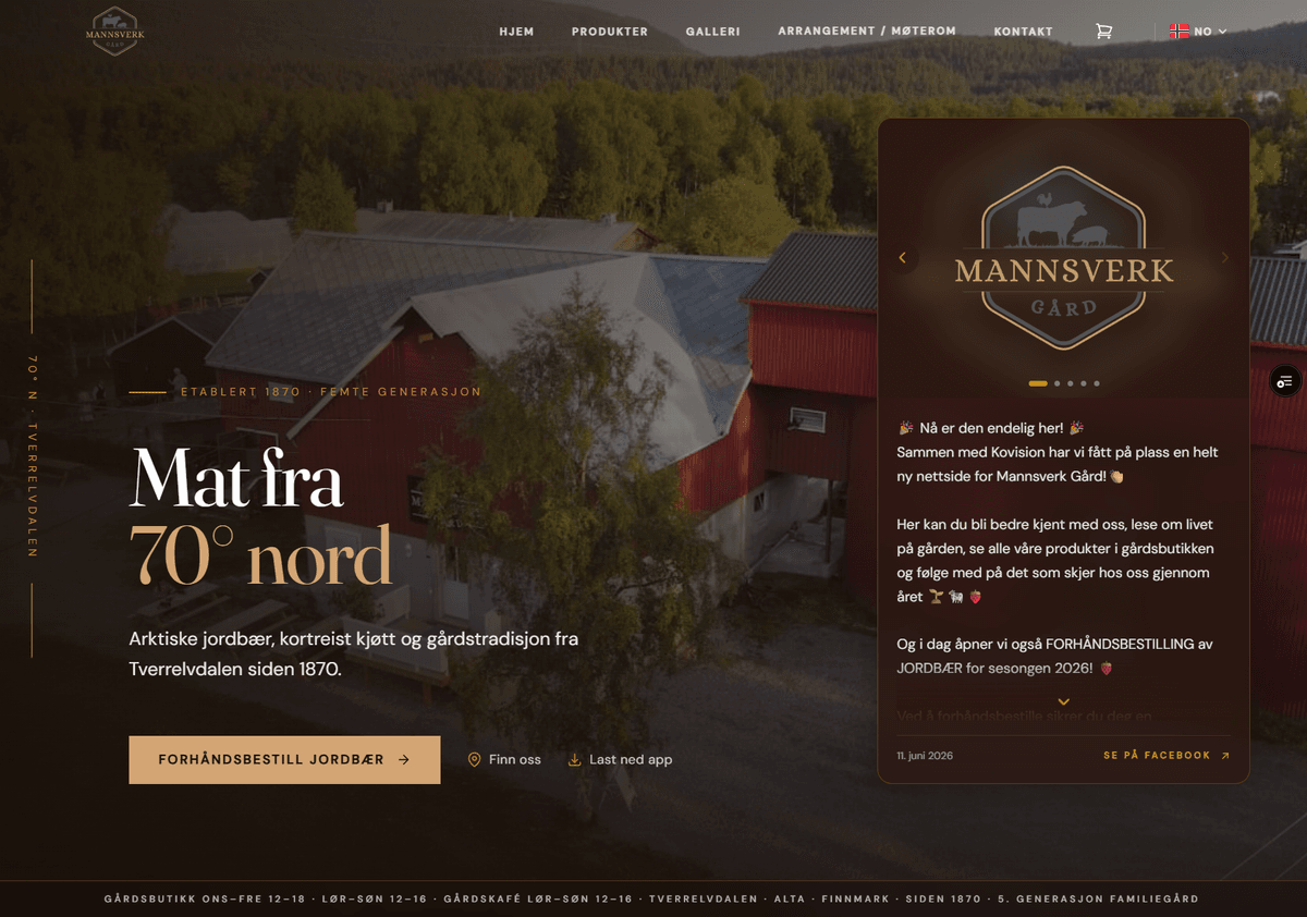 Mannsverk Gård — digital plattform