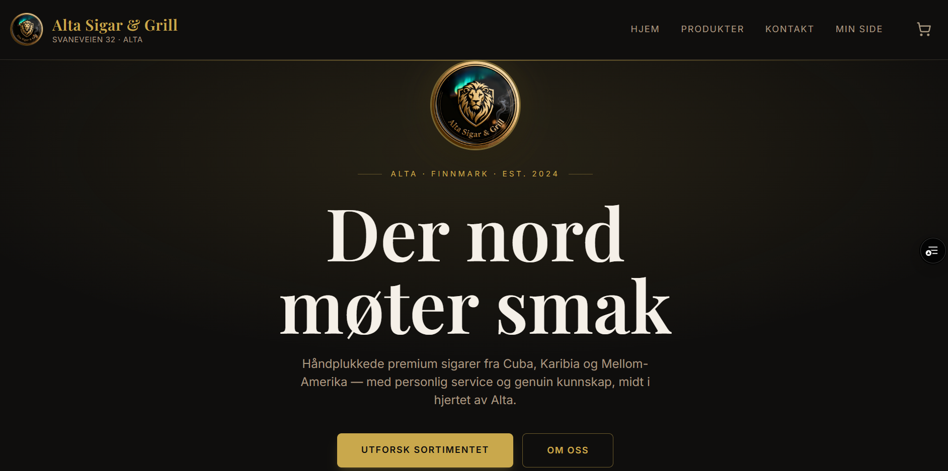 Alta Sigar & Grill nettside
